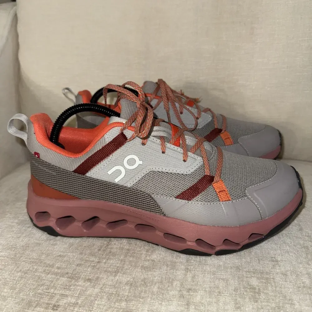 On Cloudhorizon Men’s Trail Running Shoes Size 8.5 Fog Mahogany Gray/Red/Orange